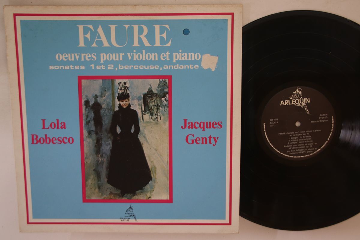 ベルギーLP Lola Bobesco, Jacques Genty Faure: Sonate No1 Pour Violon Et Piano AD7108 ARLEQUIN /00260_画像1