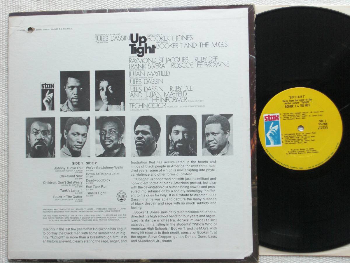 USオリジナル盤LP Booker T. And The M.G.'s ／ Up Tight (Music From The Score Of The Motion Picture) (Stax STS 2006 )★_画像2
