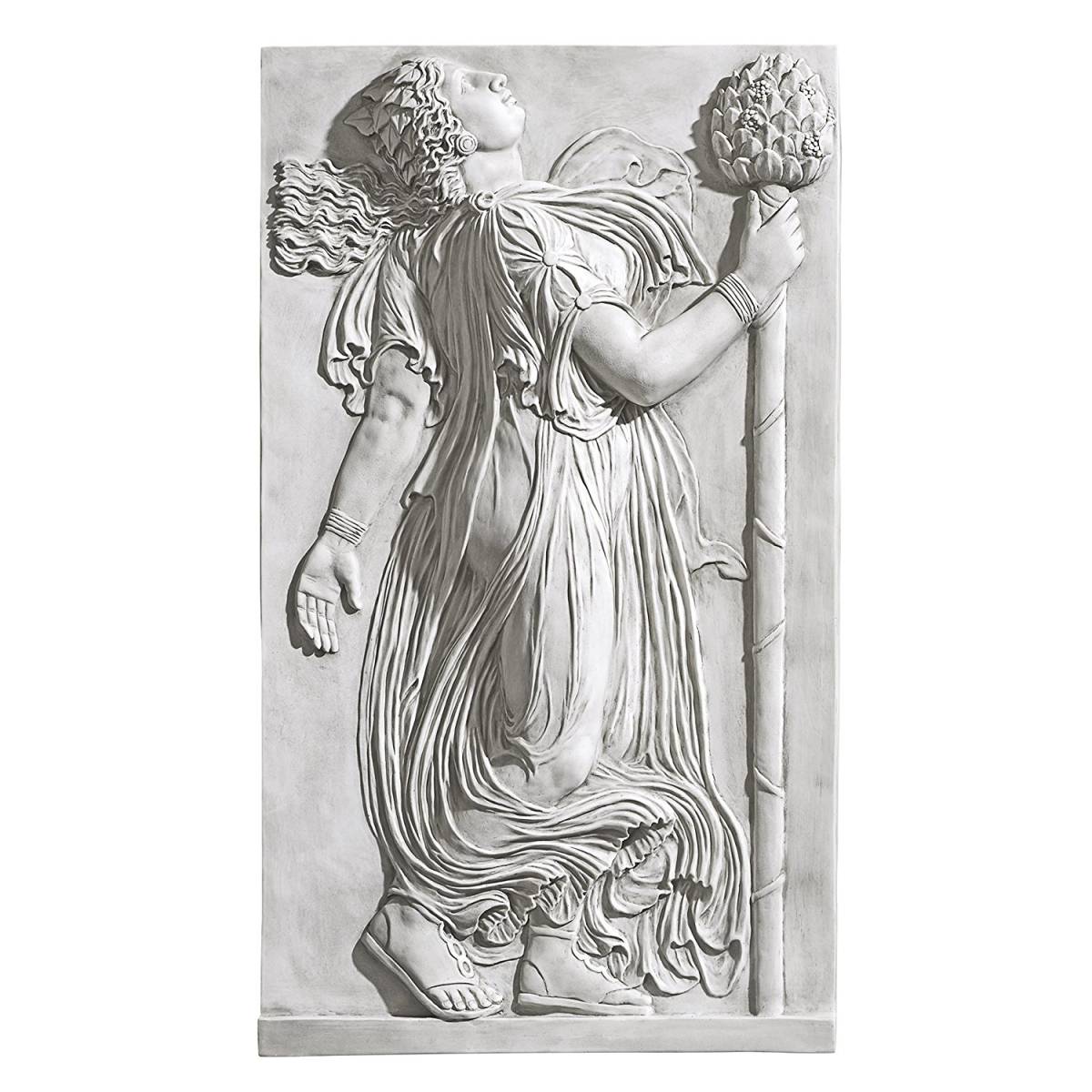 古代ギリシアのディオニュソス祭のレリーフ ギリシャ神話壁画古代文明歴史彫刻壁掛け家具インテリアオブジェ聖杖テュルソス置物雑貨小物