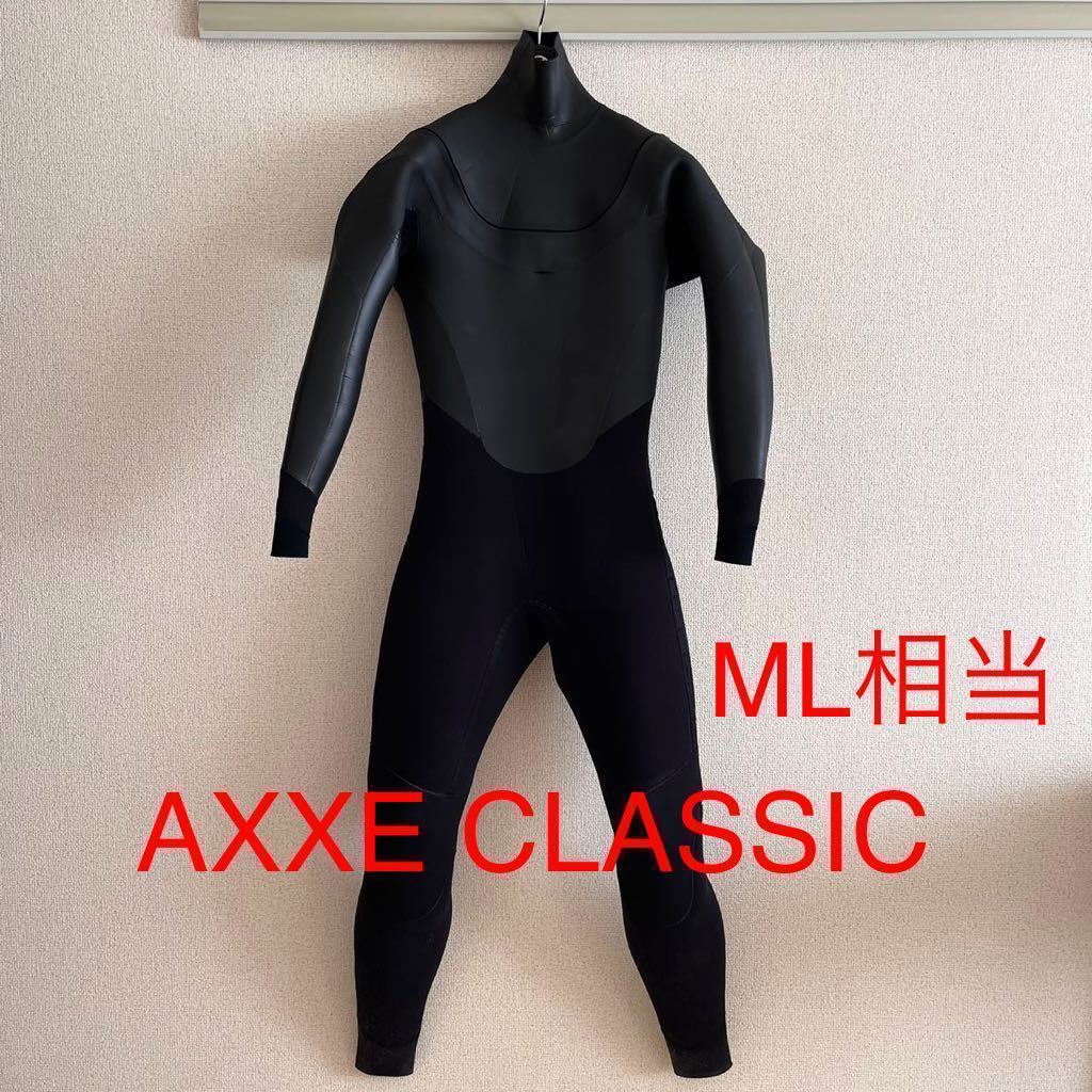 美品【ML相当】AXXE CLASSIC HYBRID U ZIPセミドライ4/3mm /アックス