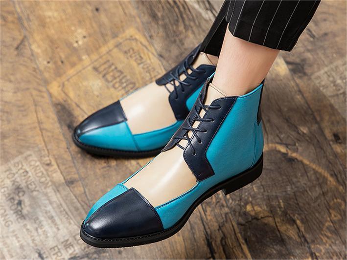 * new goods * men's TG21649-24.0cm/38 short boots blue (3 color ) business shoes Work boots 