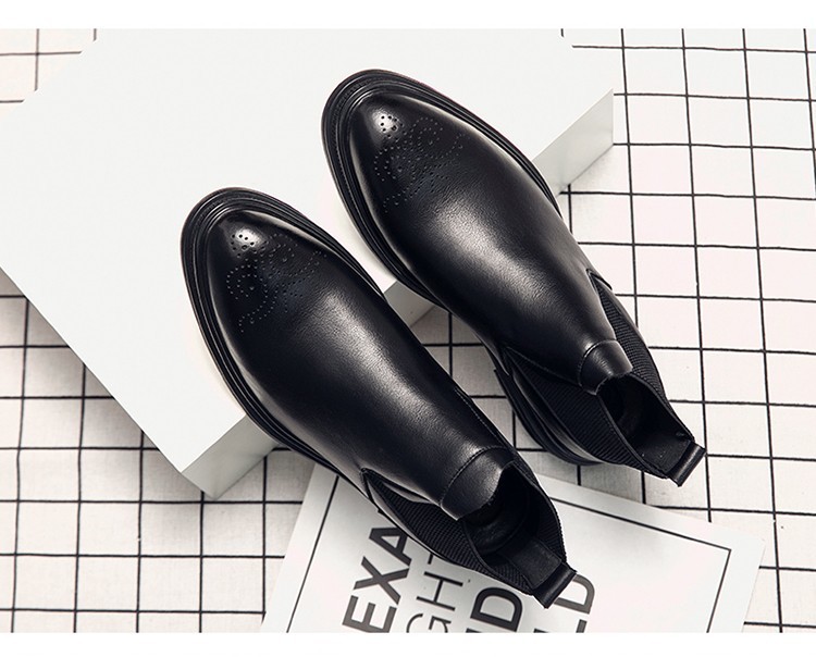 * new goods * men's TG21625-24.0cm/38 short boots black (2 color ) business shoes Work boots side-gore 