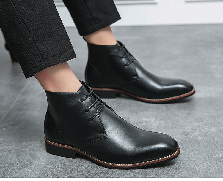 * new goods * men's TG21628-24.0cm/38 short boots black (3 color ) business shoes Work boots 