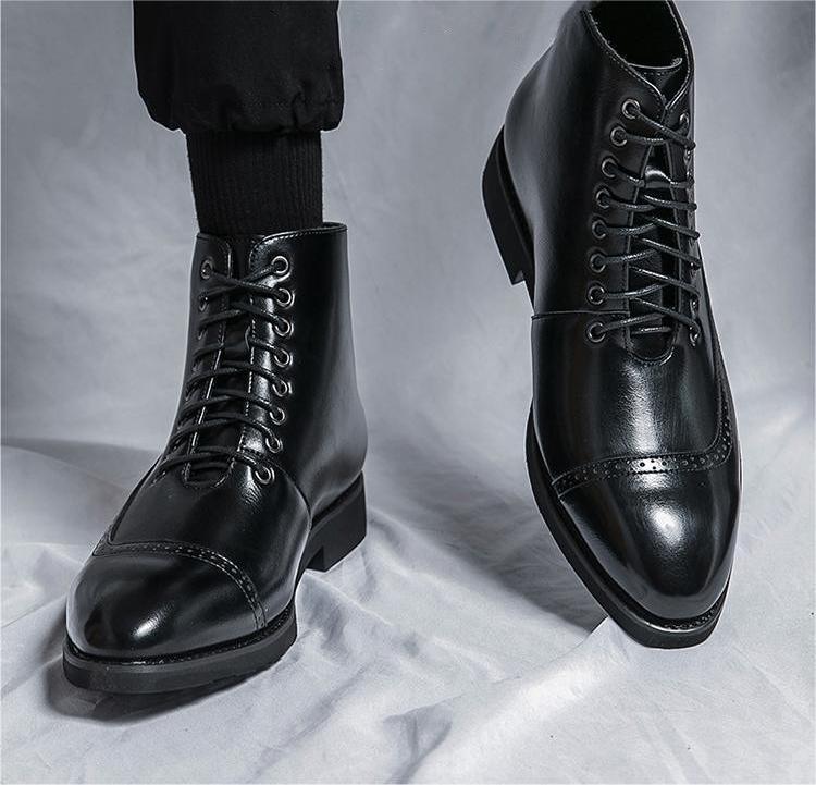 * new goods * men's TG21657-24.0cm/38 short boots black (2 color ) business shoes Work boots 