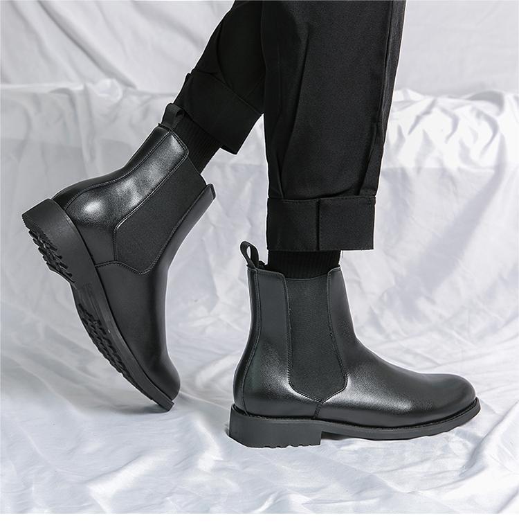 * new goods * men's TG21638-24.0cm/38 short boots black (2 color ) business shoes Work boots side-gore 