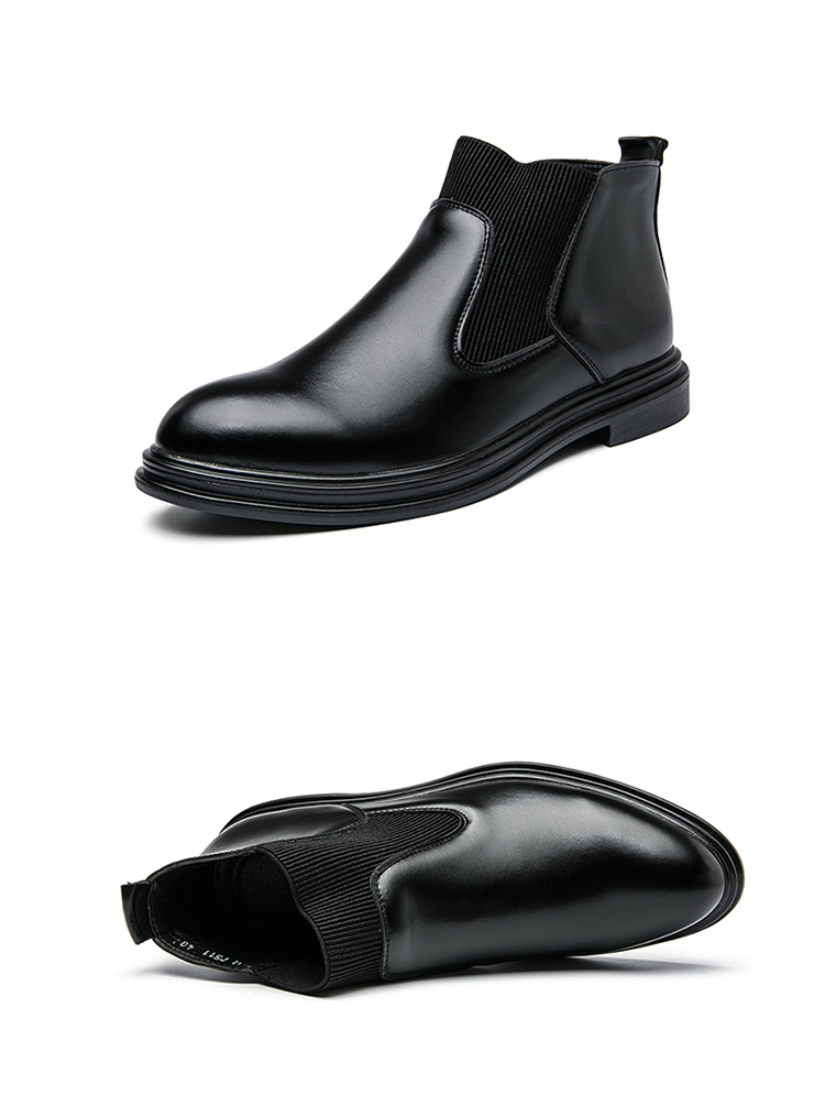 * new goods * men's TG21616-24.0cm/38 short boots black business shoes Work boots side-gore 