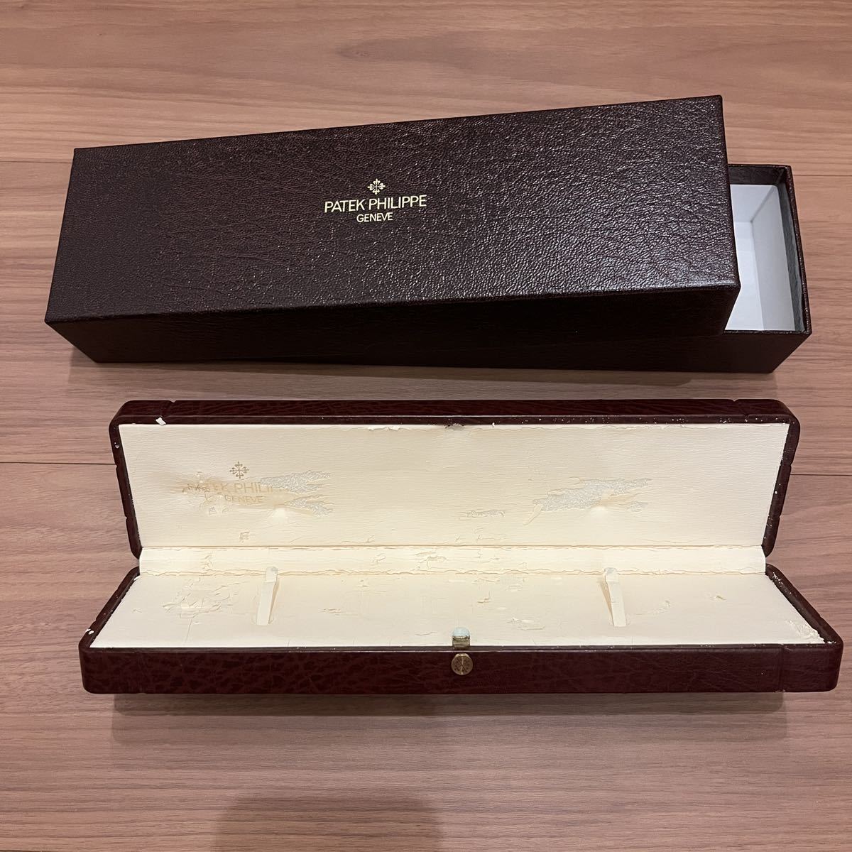 送料無料☆PATEK PHILIPPE パテックフィリップ 付属品 時計 空箱 内箱 外箱 箱 ボックス ケース セット アンティーク ヴィンテージ  金ロゴ