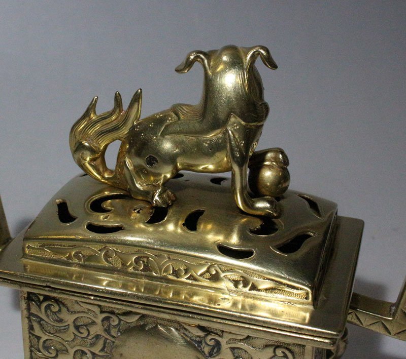 ヤフオク! - 時代市場 大谷派古様彫入各角香炉4.5寸 寺院仏具...