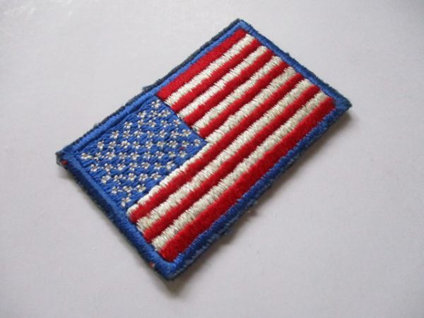 【送料無料】アメリカ国旗 星条旗 パッチ刺繍ワッペン/FLAG PATCH米軍patchesフラッグUSAミリタリー徽章アーミー装備70sサバゲー M55_画像2
