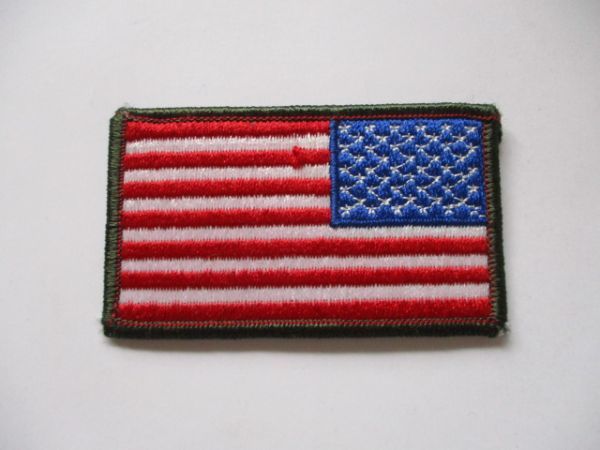 【送料無料】アメリカ国旗 星条旗 パッチ刺繍ワッペン/FLAG PATCH米軍patchesフラッグUSAミリタリーARMY徽章Hアーミー装備サバゲー M56_画像1