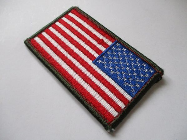 【送料無料】アメリカ国旗 星条旗 パッチ刺繍ワッペン/FLAG PATCH米軍patchesフラッグUSAミリタリーARMY徽章Hアーミー装備サバゲー M56_画像3