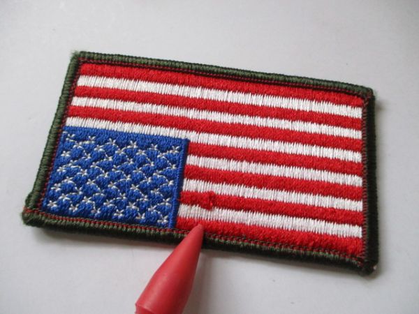 【送料無料】アメリカ国旗 星条旗 パッチ刺繍ワッペン/FLAG PATCH米軍patchesフラッグUSAミリタリーARMY徽章Hアーミー装備サバゲー M56_画像2