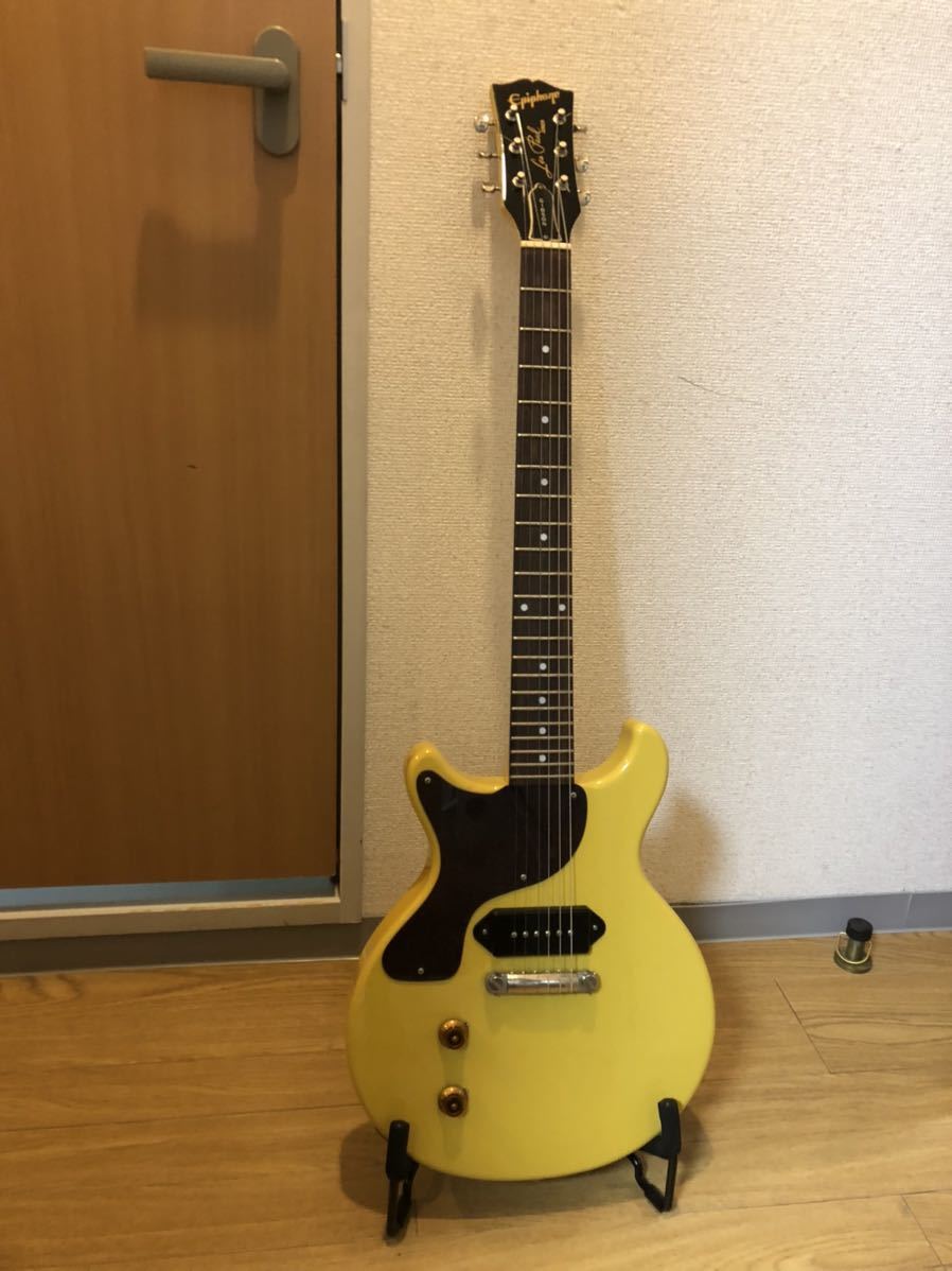 ☆レフティ☆Epiphone Mede in japan Les Paul junior DC TV Yellow