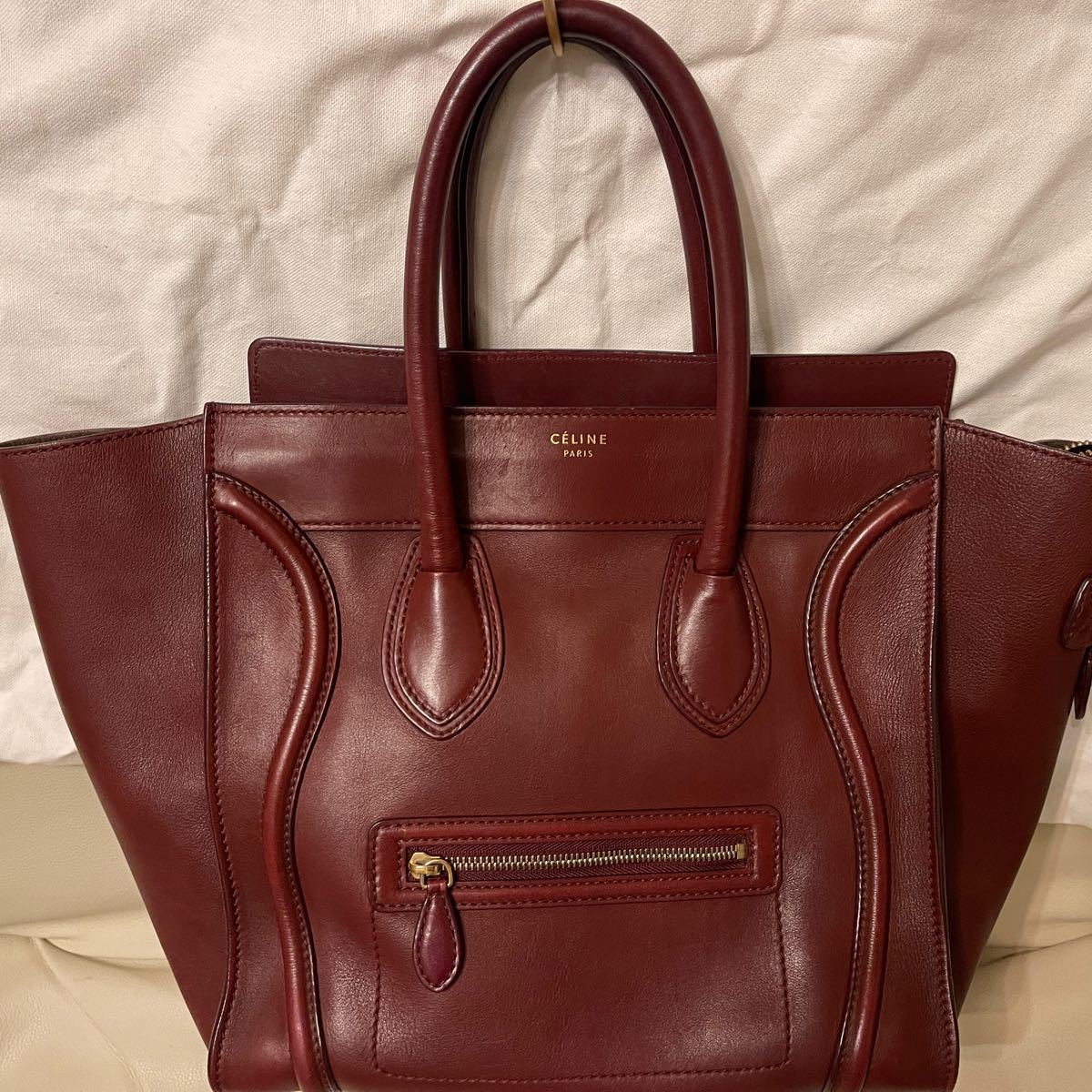 セリーヌ CELINE ハンドバッグ ボルドー レザー ラゲージミニ