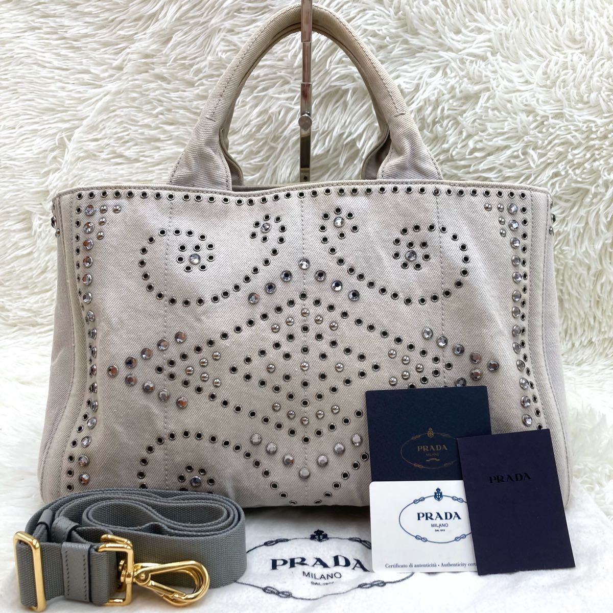 あくまで Prada ゴールド金具 ナイロン ショルダーバッグ XmUWL