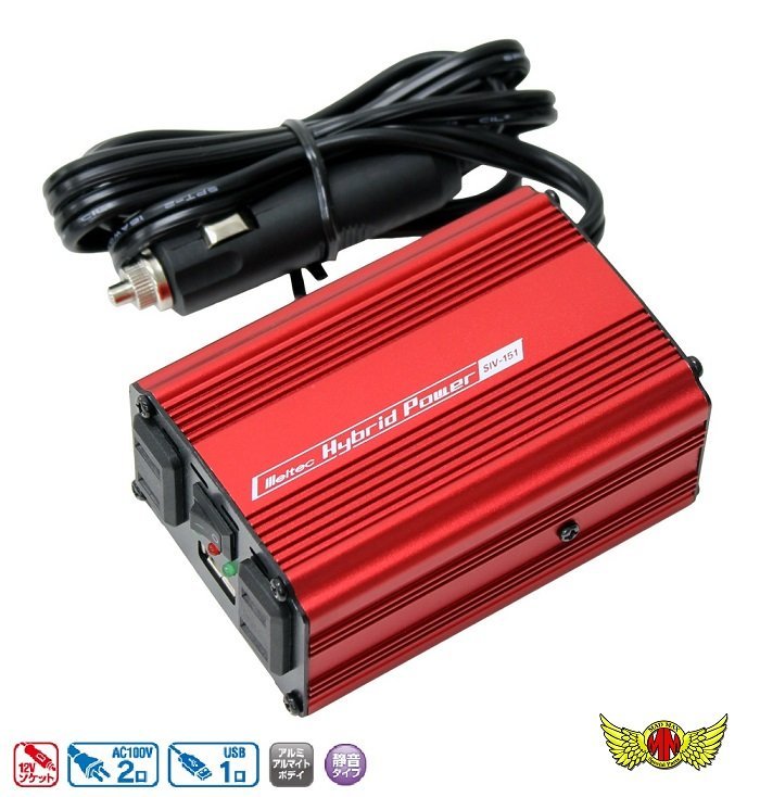 MADMAX for truck goods USB& outlet 24V inverter rating 120W SIV-151/AC outlet USB port socket smartphone charge [ postage 800 jpy ]