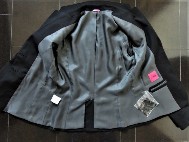 ■新品同様 上質美品【 Miss junko 】ミス ジュンコ 高級 ウール スーツ ブラック 黒 9号 7号 S M S1805_画像7