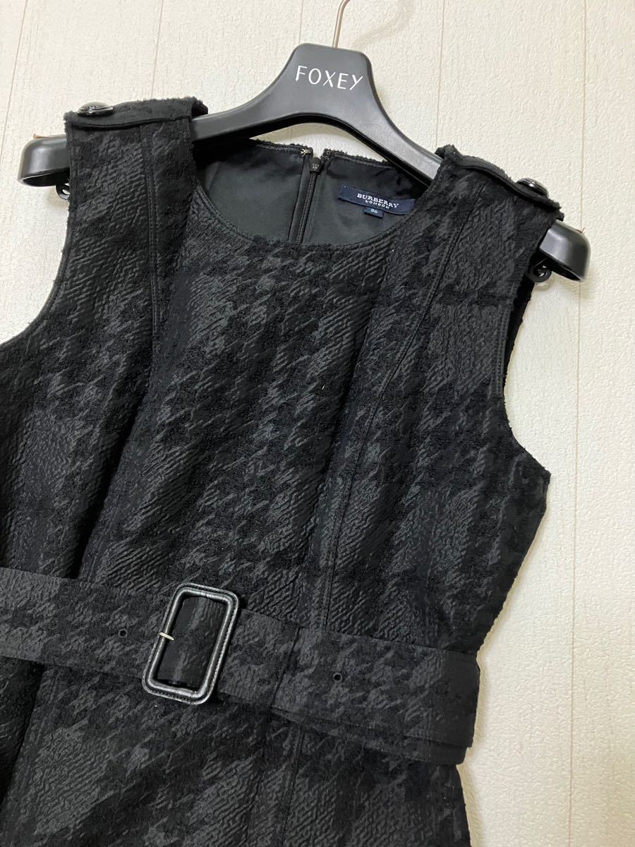 人気 美品 バーバリー ロンドン ワンピース チェック ブラック 黒