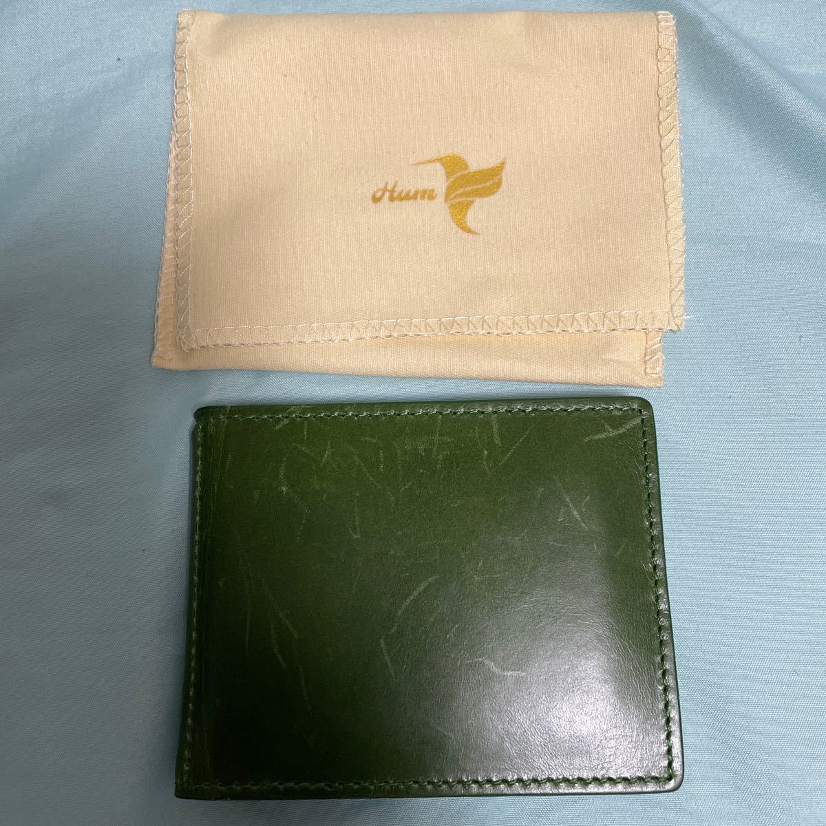 【Hum】超薄型 マネークリップ 二つ折り 財布 