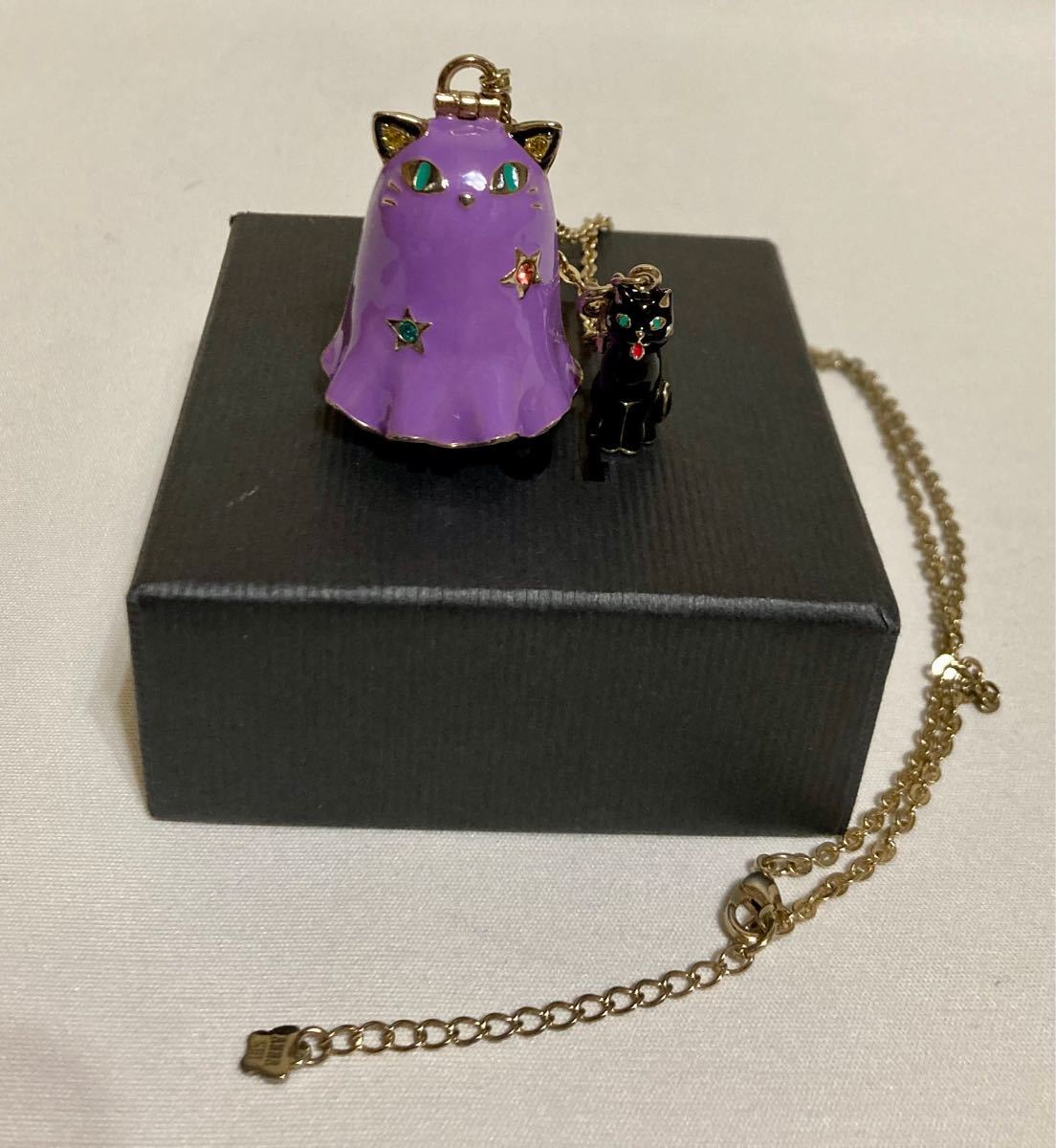 ANNA SUI ネックレス おばけ猫 黒猫チャーム付 ハロウィン限定 レア