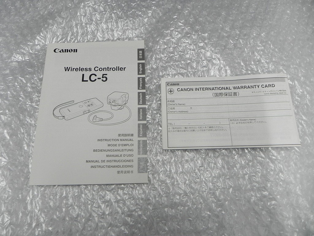 【未使用】 キヤノン Canon ワイヤレスコントローラーセット LC-5の画像8