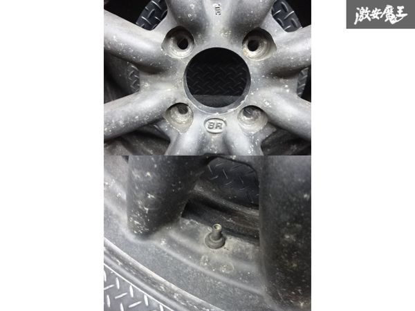 ブラックレーシング BR 8スポーク 14インチ 6.5J +25 PCD 114.3 4H ホイール 単体 1本 シルビア 180SX AE86 旧車 等に 棚L-1
