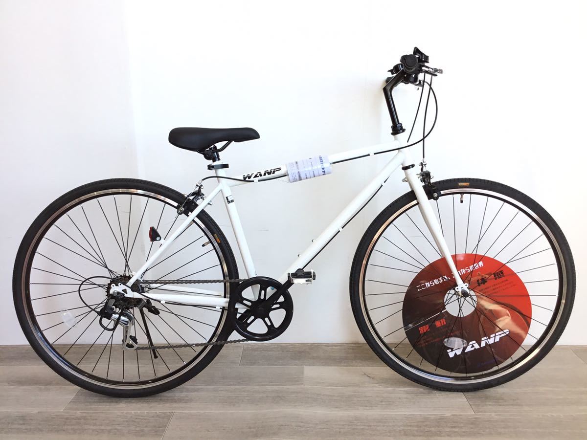 宅送] 白 ホワイト (853) 自転車 クロスバイク 6段ギア 700C FO20