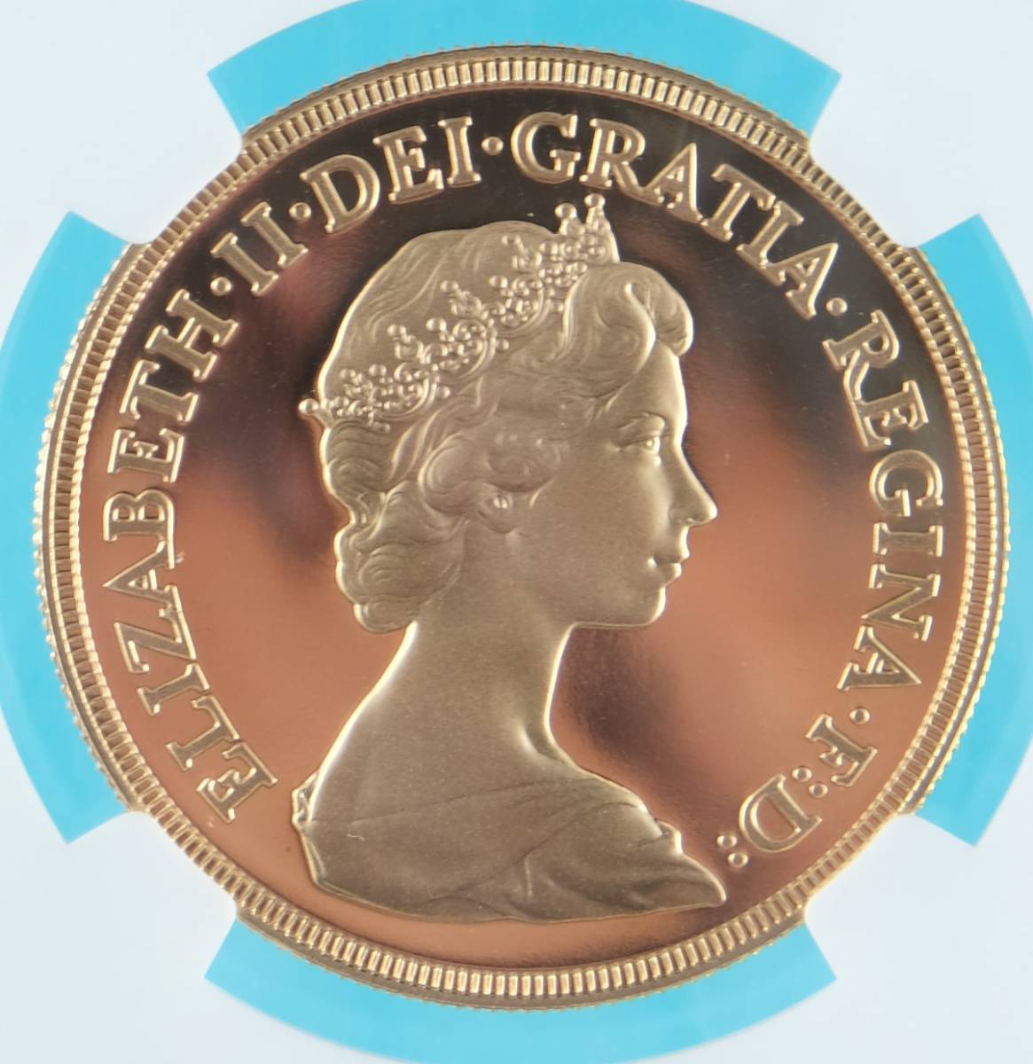 1980 イギリス 5ポンド・プルーフ金貨 エリザベス女王 準最高鑑定