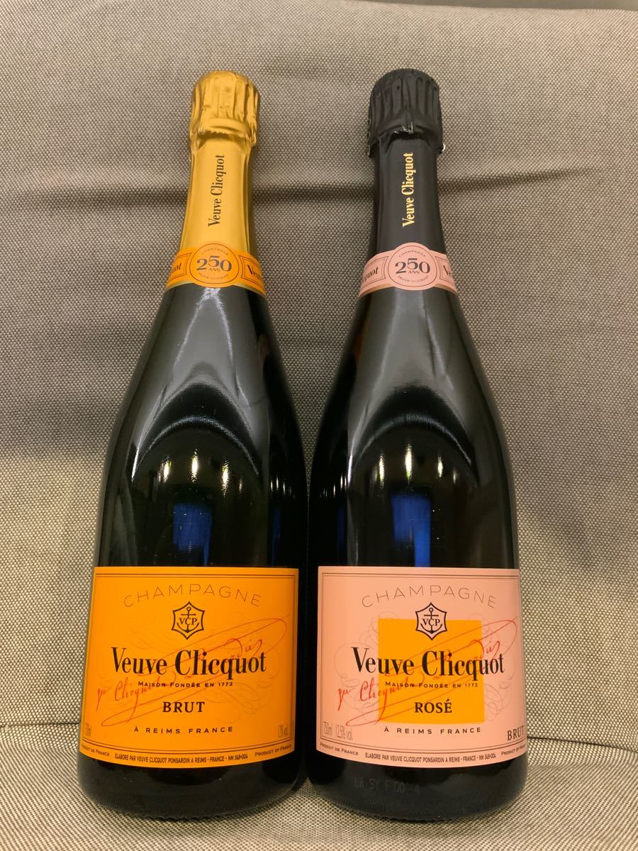 各1本合計2本　ヴーヴ･クリコ イエローラベル･ブリュット ローズラベル正規品 VEUVE CLICQUOT 750ml