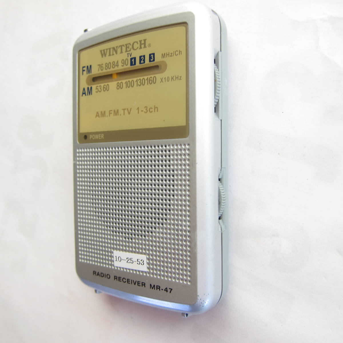 WINTECH ウィンテック AM/ワイドFMラジオ MR-47 難あり 新電池付 動作確認品 10-25-53_ガリ音ありません