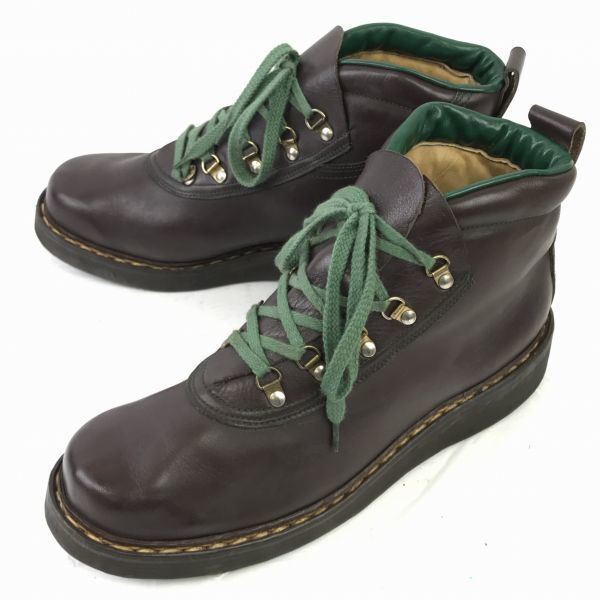 80s-90s?ビンテージ　超重厚本革/レザーショートブーツ【7　25.5程度/茶】Vintage　boots◆WB49-3_画像1