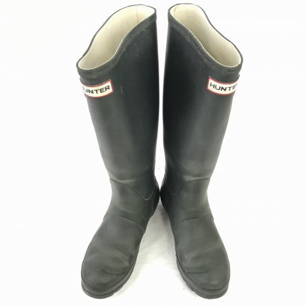  Vintage модель *HUNTER/ Hunter * влагостойкая обувь / сапоги [UK4 23.0/ чёрный ] длинный *WB59-7