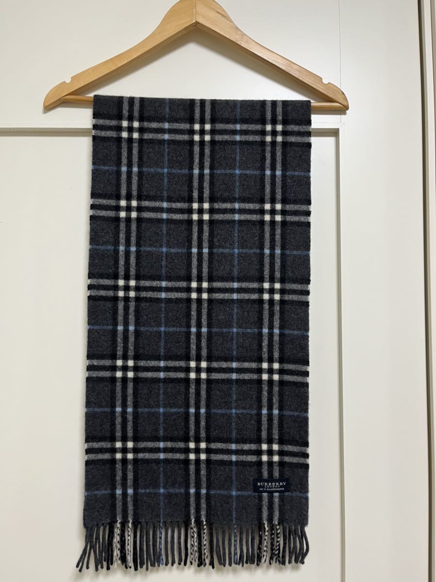 BURBERRY バーバリー マフラー カシミア100% チャコールグレー 送料
