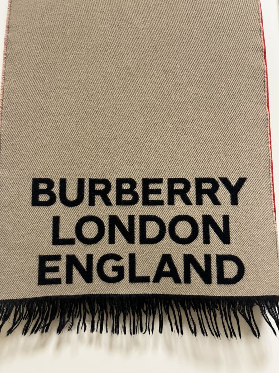 BURBERRY バーバリー マフラー ウール95% シルク5% リバーシブル LOVE