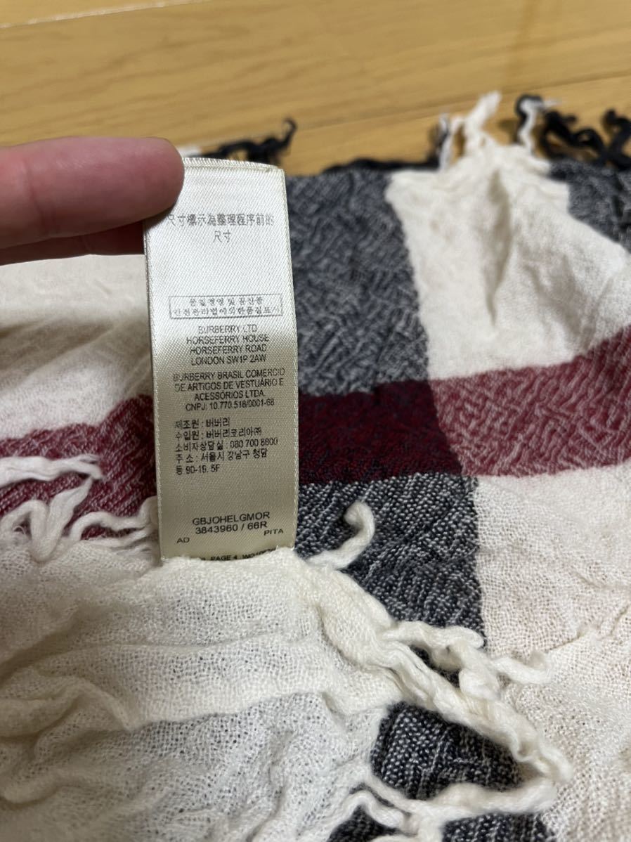 BURBERRY バーバリー マフラー ストール ショール メリノウール100%-