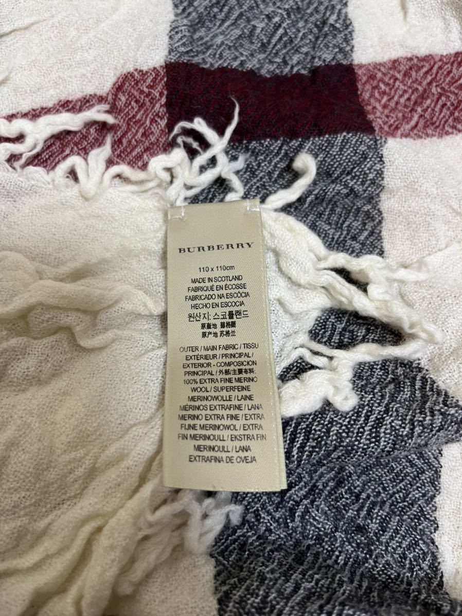 BURBERRY バーバリー マフラー ストール ショール メリノウール100%-