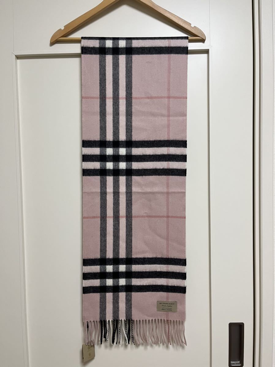 BURBERRY バーバリー マフラー カシミア100% タグ付き 品 ピンク系
