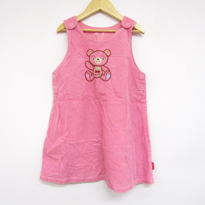 ミニケー コーデュロイ ジャンパースカート ワンピース 女の子用 120サイズ ピンク キッズ 子供服 MINI-K_画像1