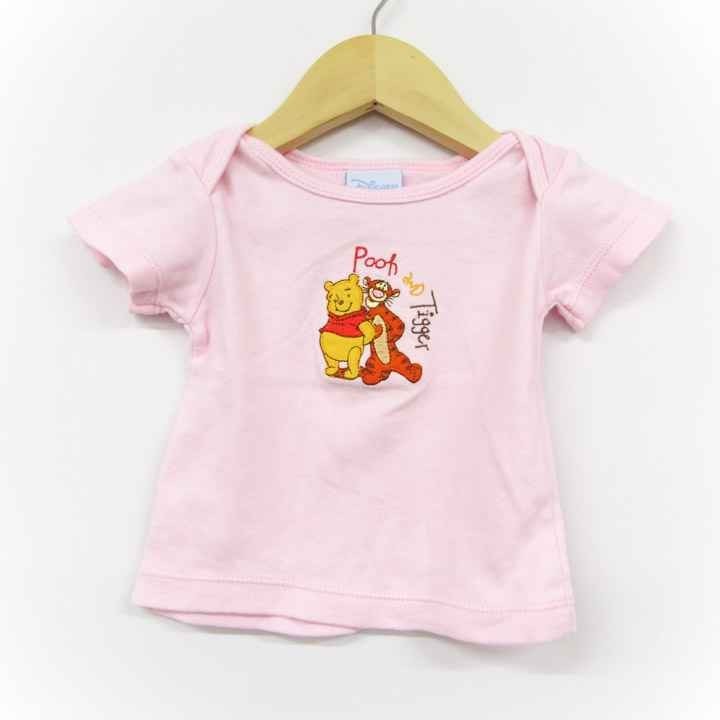 ディズニーベビー 70㎝相当 半袖Tシャツ トップス プーさん 女の子用 0-6Mサイズ ピンク ベビー 子供服 Disney baby_画像1