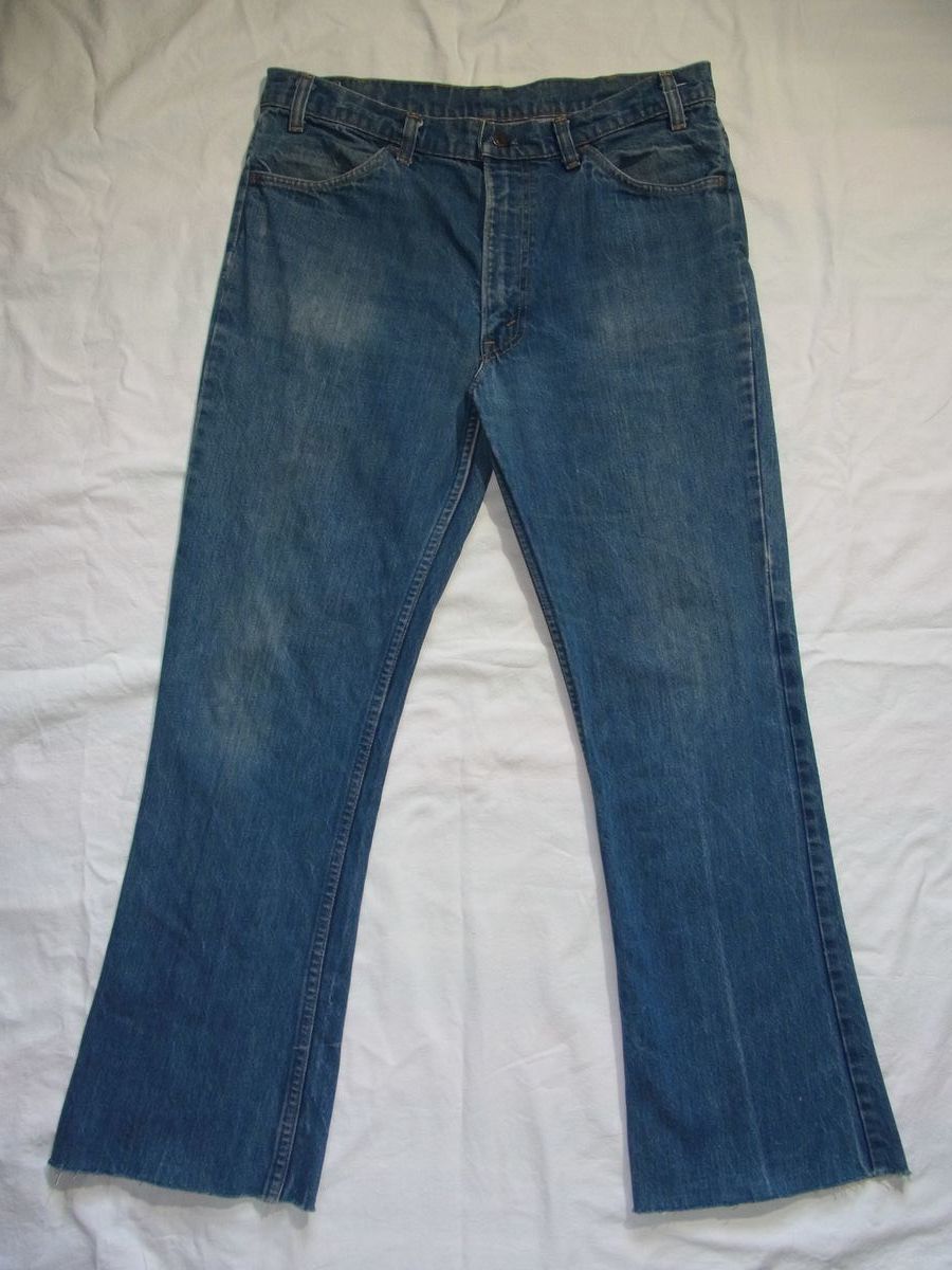 ☆ 70s ビンテージ Levi's リーバイス 646 フレア ベルボトム デニム パンツ W35 ☆USA古着 TALON42 オレンジタブ オリジナル 517 684 60s_画像1