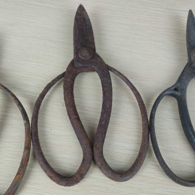 # pruning .4 piece set old tool scissors . plant . tongs gardening structure . garden Showa Retro rust etc. equipped used interior present condition #139