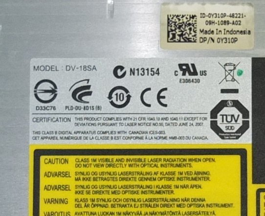 Dell 内蔵 DVD-ROMドライブ SATA DV-18SAの画像3