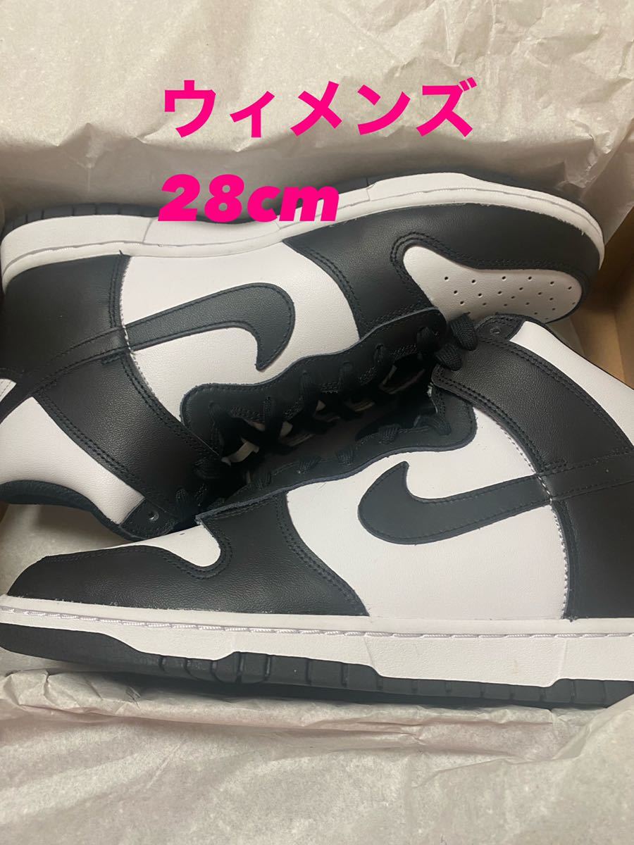 ウィメンズ 28cm NIKE WMNS DUNK HIGH BLACK AND WHITE DD1869-103 Panda ナイキ ウィメンズ  ダンク ハイ ブラック アンド ホワイト パンダ