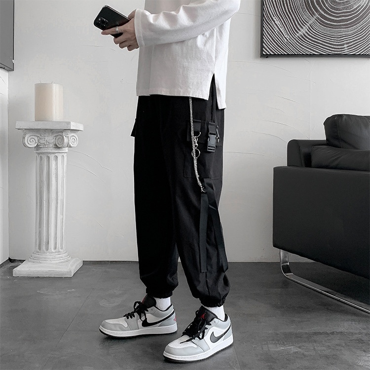 人気スポー新作 人気 2XL 黒 白 韓国 ジョガーパンツ ストリート メンズ トレンド