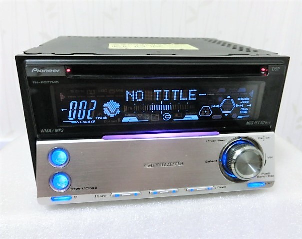 Carrozzeria FH-P077MD 2DINタイプのMD/CD/FM/AM 動作品 [DSPチューナーMDLP/CD/MP3アンプ] 中古品50Wx4_pic 2