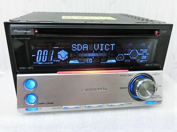 Carrozzeria FH-P077MD 2DINタイプのMD/CD/FM/AM 動作品 [DSPチューナーMDLP/CD/MP3アンプ] 中古品50Wx4_pic 1