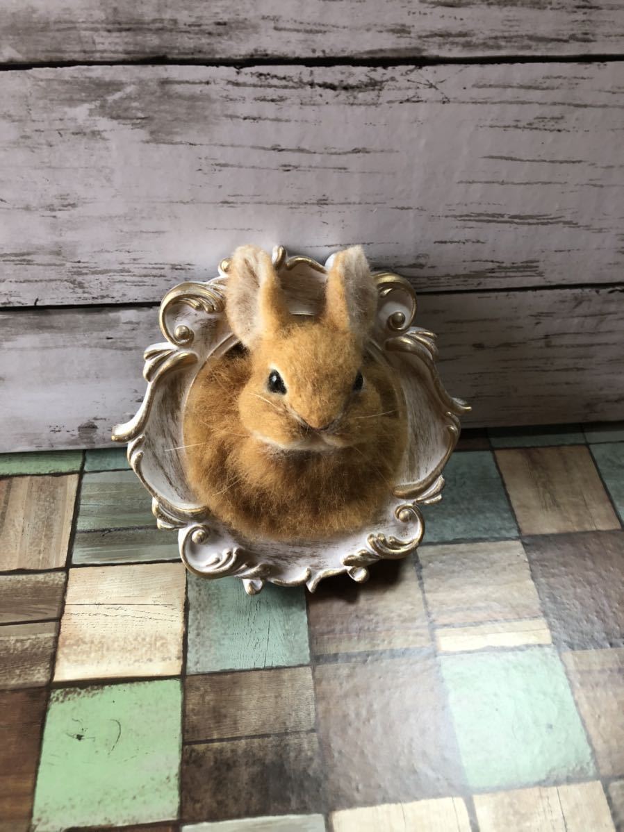 オリジナル 羊毛フェルト ハンドメイド うさぎ フレーム ienomat.com.br