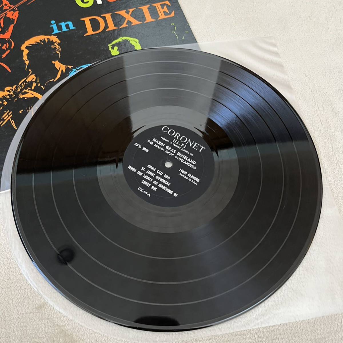 【US盤米盤】MARDI GRAS in DIXIE マルディグラインディキシー BUGLE CALL RAG ST. JAMES INFIRMARY / LP レコード / CX-14 / ジャズ /_画像7