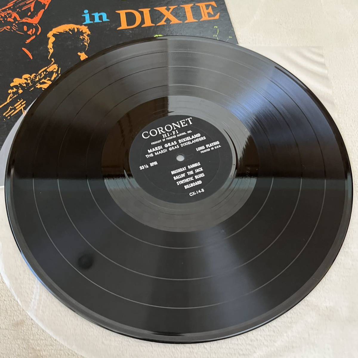 【US盤米盤】MARDI GRAS in DIXIE マルディグラインディキシー BUGLE CALL RAG ST. JAMES INFIRMARY / LP レコード / CX-14 / ジャズ /_画像9