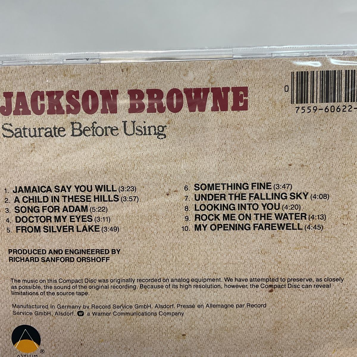 JACKSON BROWNE / SATURATE BEFORE USING 未開封品_画像3